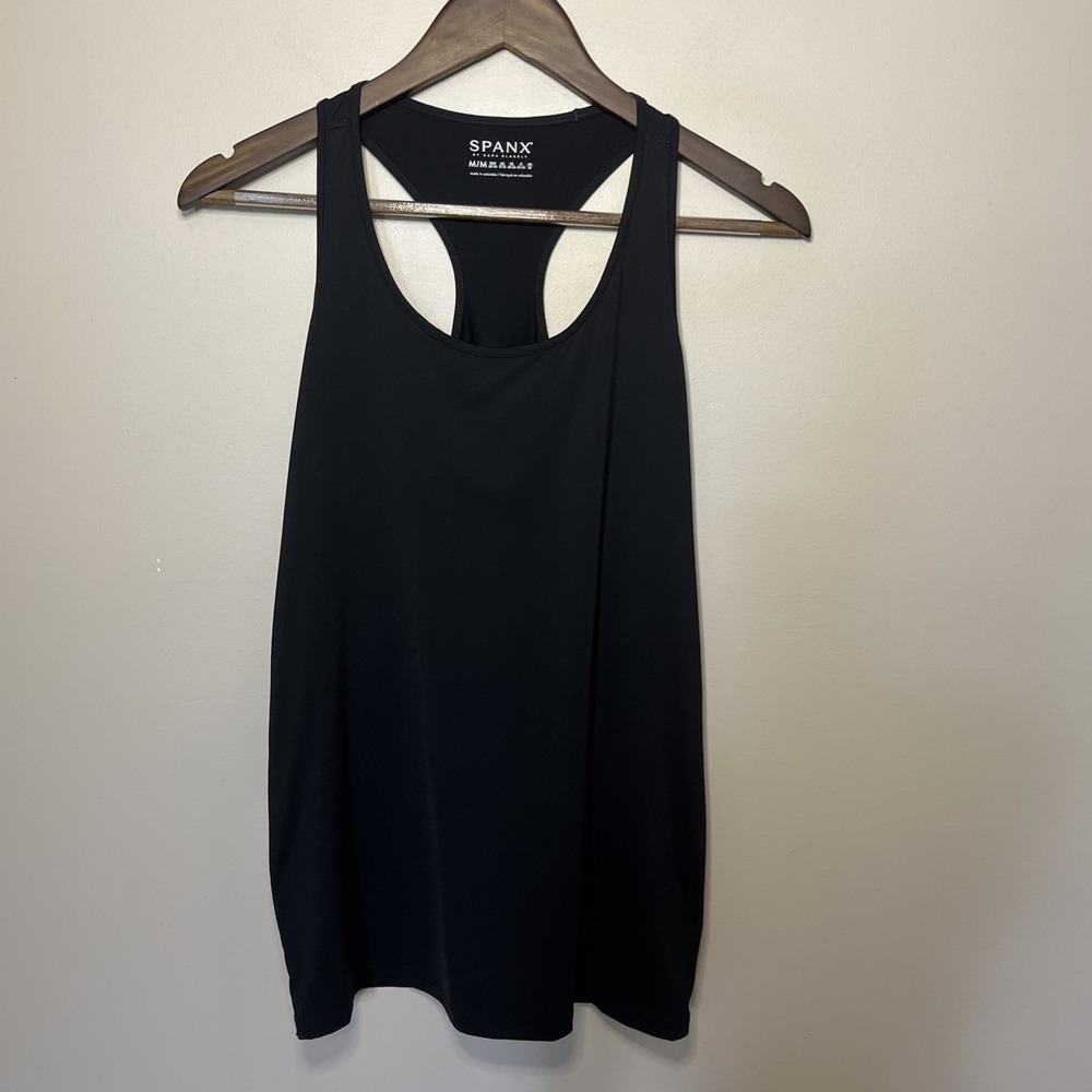 Spanx Women's Black Transformation Tank Adjustable Workout Activewear Size M
